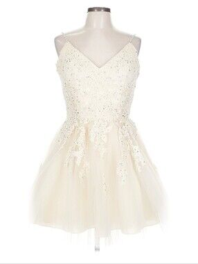 Embellished Ivory Spaghetti-Strap Wedding Reception Dress